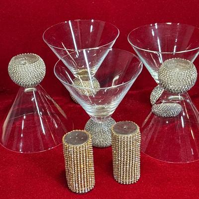 Elegant martini rhinestone stemware with glitz!