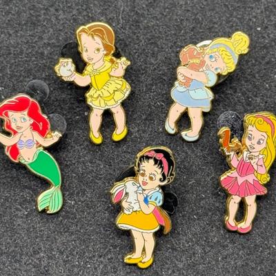 Set of Five Disney Princess Toddler Collectible Pins