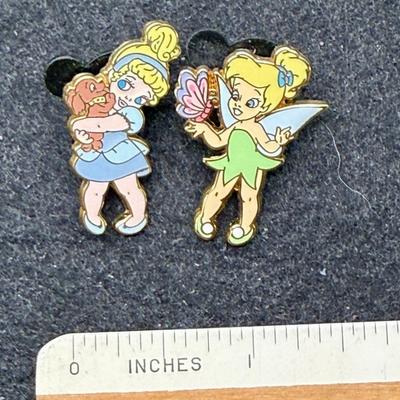 Pair of Disney Trading Pins, Toddler Cinderella and Toddler Tinker Bell