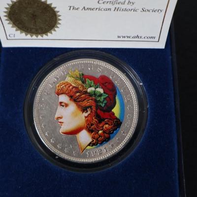 1921 Morgan Silver Dollar in Color