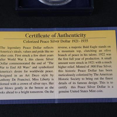 1922 Peace Dollar in Color