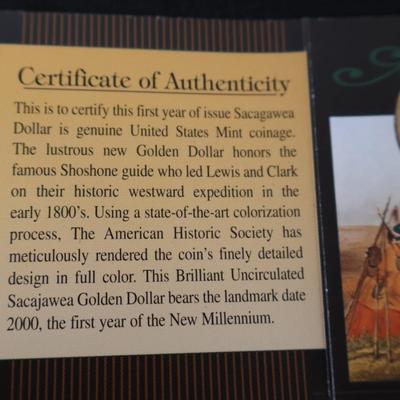 2000 Sacagawea Gold Coin in Color