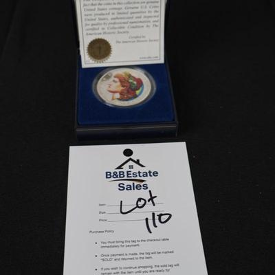 1921 Morgan Silver Dollar in Color