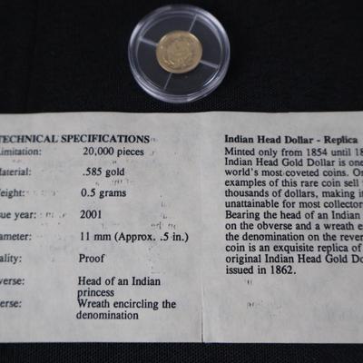 Reproduction Coins With Genuine Gold Coin
