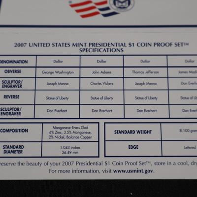 2007 US Mint President Coins