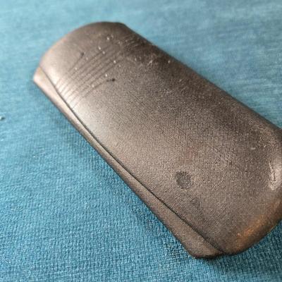 Sale Photo Thumbnail #515: This lot is for an Antique Eye Glass in Original Case. This is a nice set of Antique Eye Glasses with Original Case.  The case is clearly marked as to where it is from and has an Art Deco Design.  The eye glass rims are gold colored but not marked if they