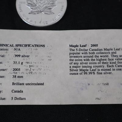 2005 Silver Maple Leaf - 1 oz