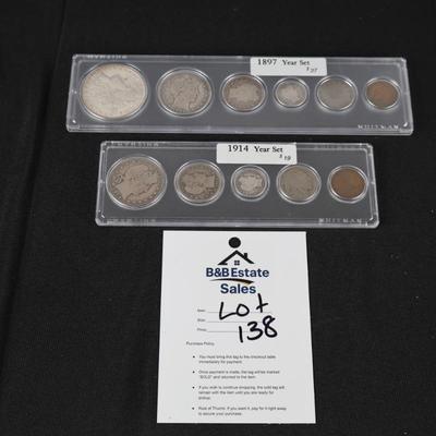 Coins in case Lot (2)