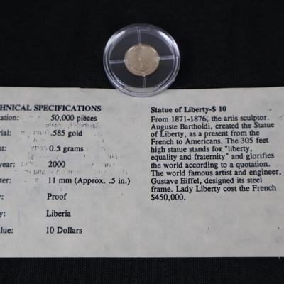 Liberty $10 Gold Coin - 14kt