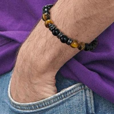 Black Obsidian Tiger Eye Bracelet Inspirational Bracelet