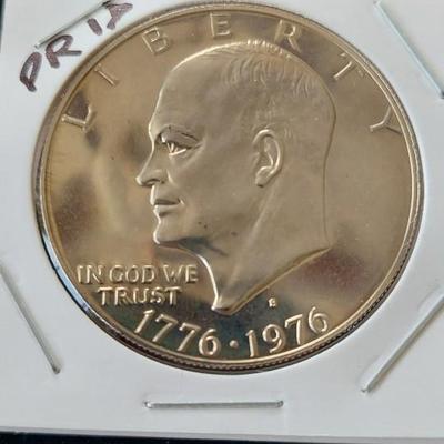 The Eisenhower dollar coin in the image is a Bicentennial issue, minted in 1975 and 1976 to celebrate the 200th anniversary of American...