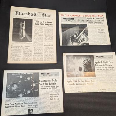 1960's Skywriter & Marshall Star Space Flight News Papers