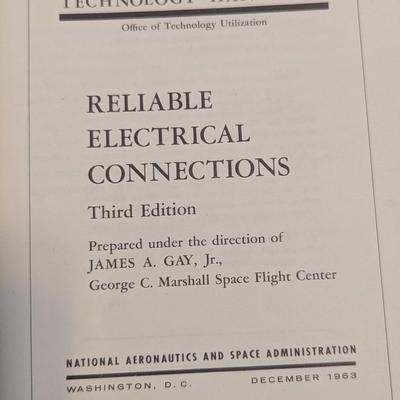 1960's Reliable Electrical Connections Handbook & Apollo Sticker