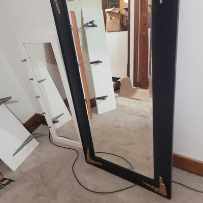 Sale Photo Thumbnail #577: Long shelves and mirror are about 4 ft. See pics, the white mirror has removable glass, could be used as a frame for a photo of your favorite auction person. Bigger mirror is very heavy and likely antique