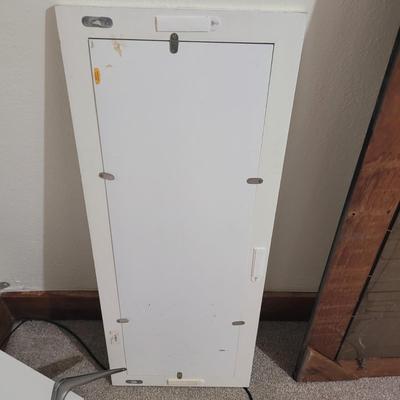 Sale Photo Thumbnail #581: Long shelves and mirror are about 4 ft. See pics, the white mirror has removable glass, could be used as a frame for a photo of your favorite auction person. Bigger mirror is very heavy and likely antique