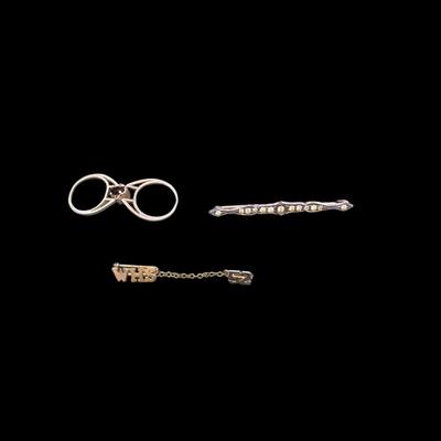 Sale Photo Thumbnail #526: Flip Ring, Rhinestone Pin, and WHS 52 Pin