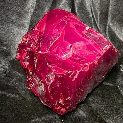 Massive 6.2lb Ruby Red Slag Glass Display Specimen with Blue Inclusions