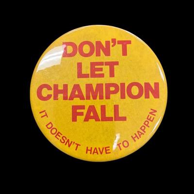 Sale Photo Thumbnail #536: Set of 4 Champion Paper Mill Years Worked Pins and Yellow Round Pin