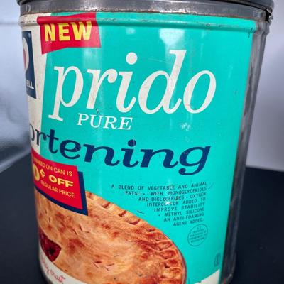 Vintage Prido Pure Shortening can