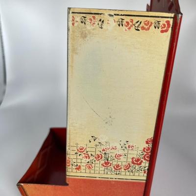 7” tall vintage metal matches holder