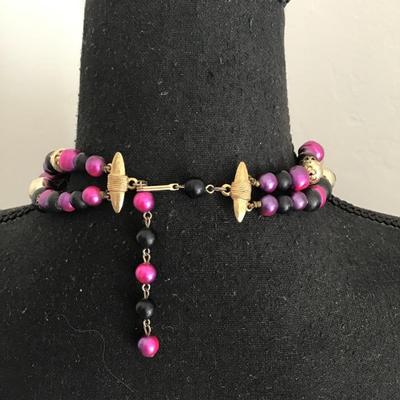 Beautiful, vintage, double strand, crystal bead necklace