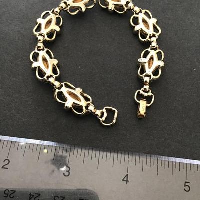 Vintage Sarah Coventry, 1959, Sabrina fair, watermelon, jelly, rhinestone bracelet,