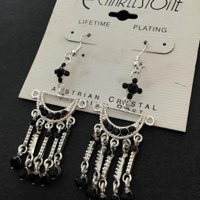 Beautiful very nice Australian, crystal titanium, post statement earrings