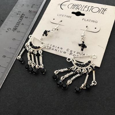 Beautiful very nice Australian, crystal titanium, post statement earrings