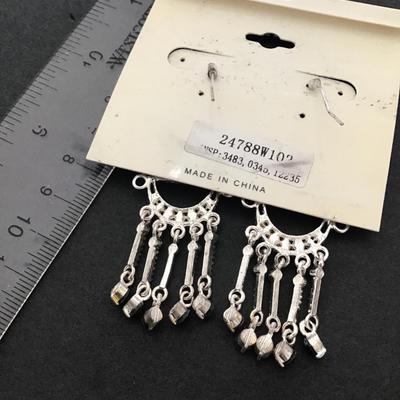 Beautiful very nice Australian, crystal titanium, post statement earrings