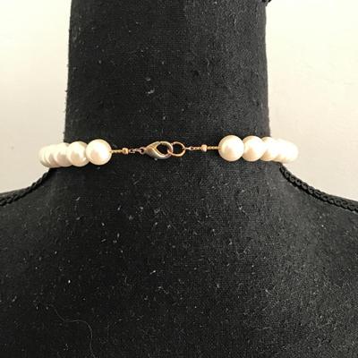Vintage, gold, toned, faux, pearl necklace