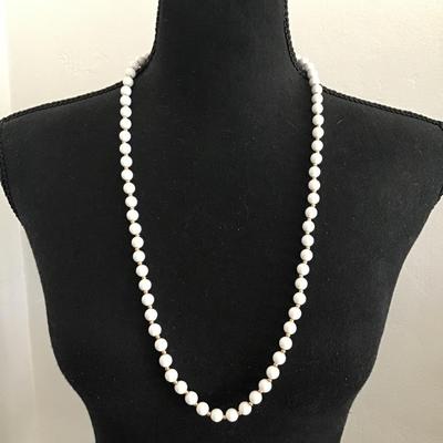 Monet Vintage White and gold tone bead necklace