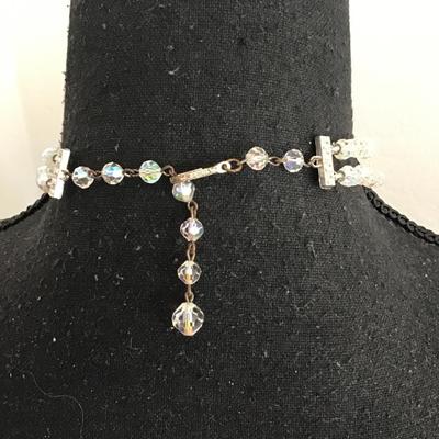 Vintage Laguna double strand, crystal bead necklace
