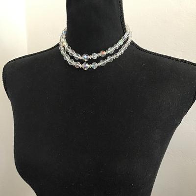 Vintage Laguna double strand, crystal bead necklace