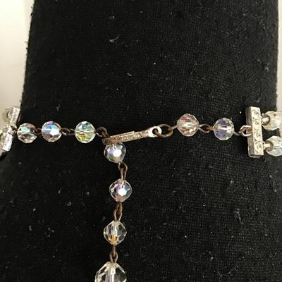 Vintage Laguna double strand, crystal bead necklace