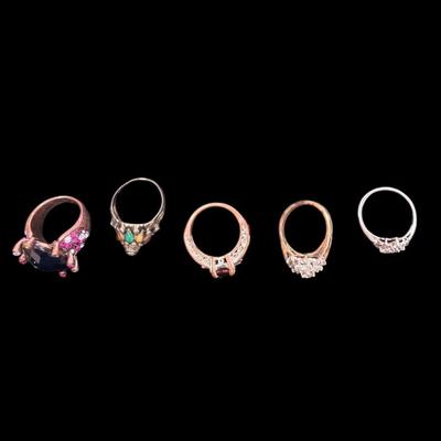 Sale Photo Thumbnail #554: Set of 5 Costume Rings