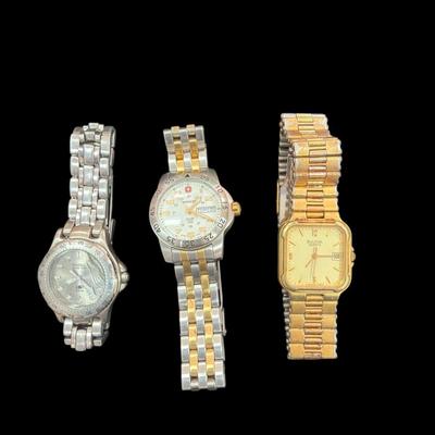 Sale Photo Thumbnail #585: Set of three Watches NON TESTED NON WORKING   Fossil, Pulsar, Wenger