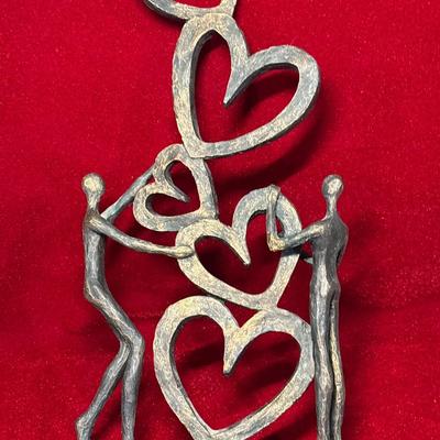 Couple with hearts sculpture/figurine (perfect Valentine’s Day gift!)