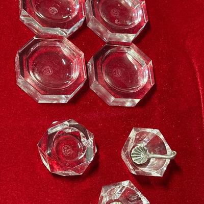 Baccarat salt cellars, marked, lot of seven