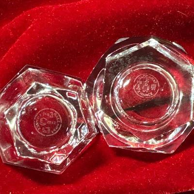 Baccarat salt cellars, marked, lot of seven