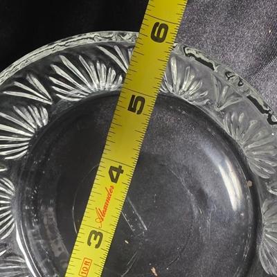 Vintage Avon Pressed Glass Covered Vanity Dish with Floral Lid