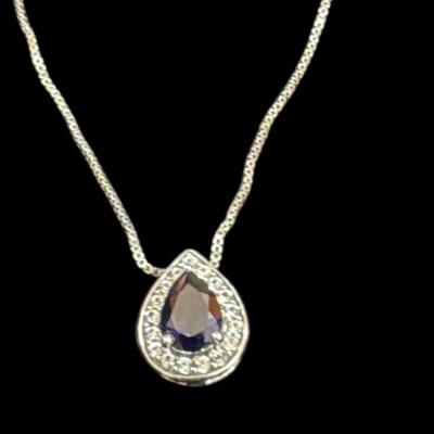 Sale Photo Thumbnail #593: Kay Jewelers amethyst heart shaped Sterling Siler Necklace