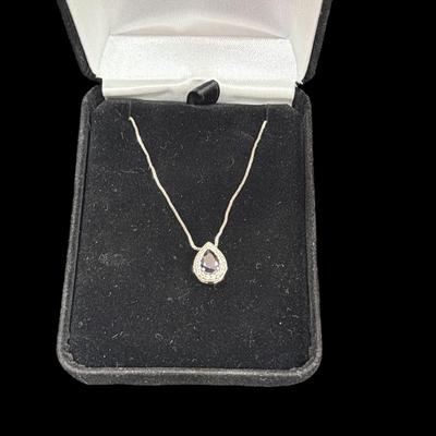 Sale Photo Thumbnail #594: Kay Jewelers amethyst heart shaped Sterling Siler Necklace