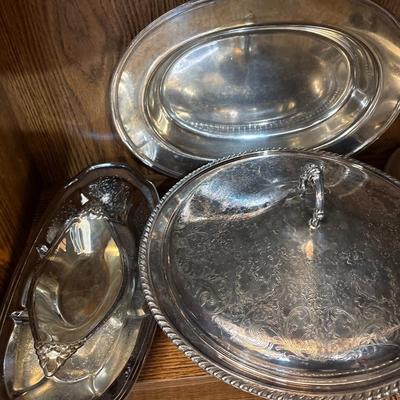 Sale Photo Thumbnail #544: Silver plated trays
