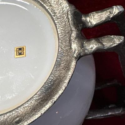 Too cool ceramic pitcher with skeletal figure attached!