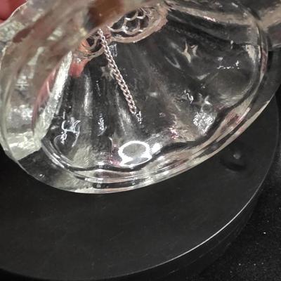 Vintage Clear Glass Angel Figurine Bell – Missing Clapper Chain End – Charming Holiday Display Piece