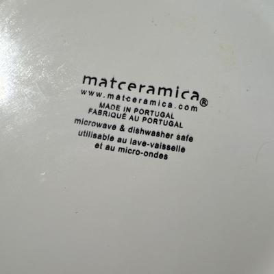 Four white ceramic serving pieces by Matceramica!