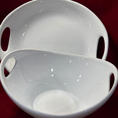 Four white ceramic serving pieces by Matceramica!