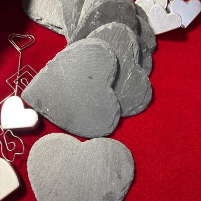 Heart theme! Appetizer plates, serving dish, card holders!