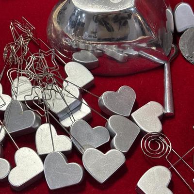 Heart theme! Appetizer plates, serving dish, card holders!