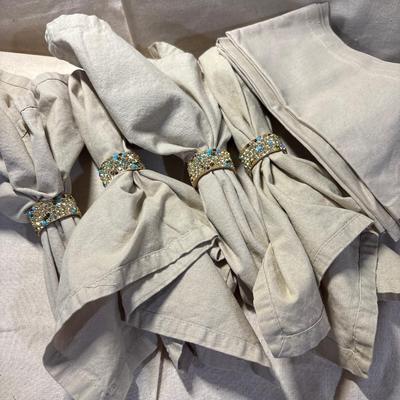 Glitz and swag! Napkins, napkin rings, salt & peppers